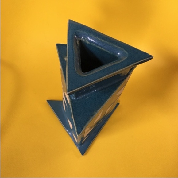 OREGON ART pottery vase signed McMillan ‘04 Portland Artist geometric triangle - Picture 5 of 7